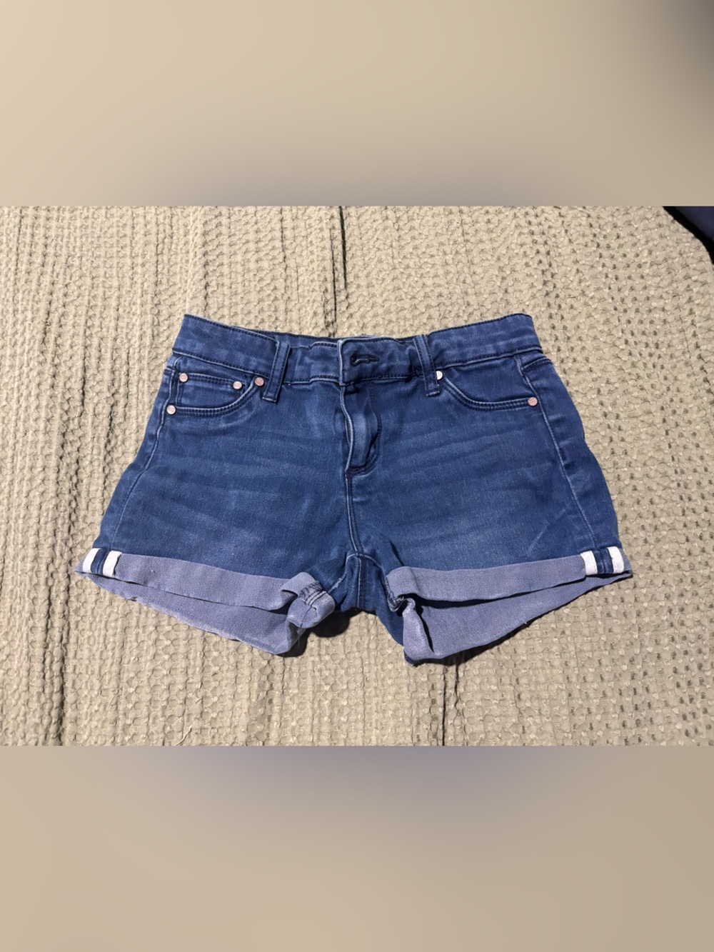 BDG Girls Blue Rolled Cuff Denim Shorts